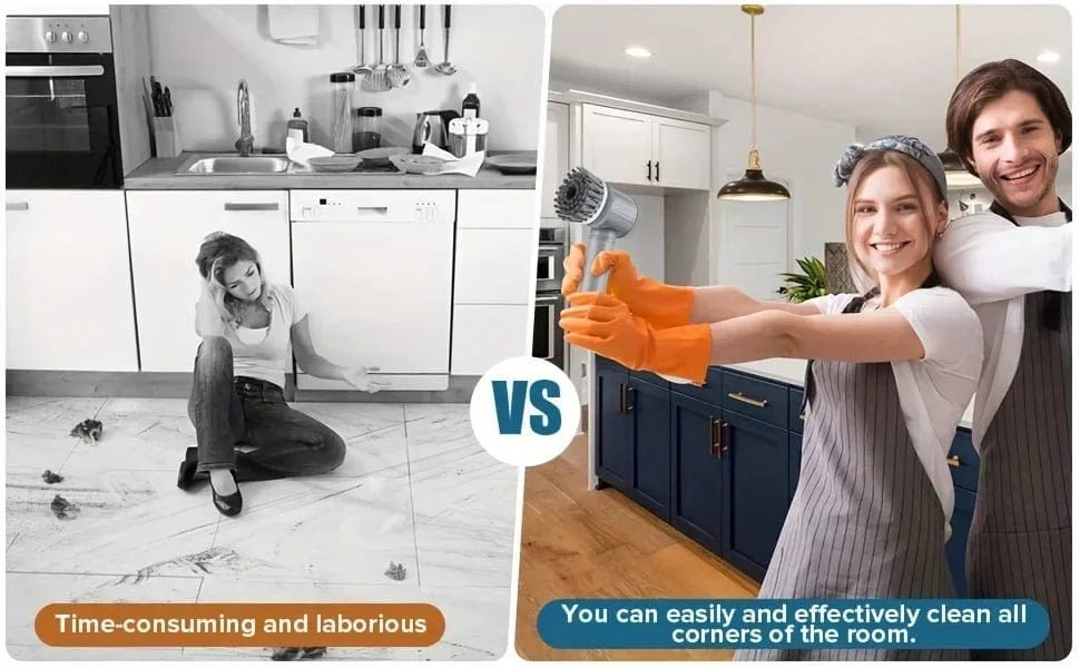 Cordless Electric Spin Scrubber with 6 Replaceable Brush Heads - Eleconic