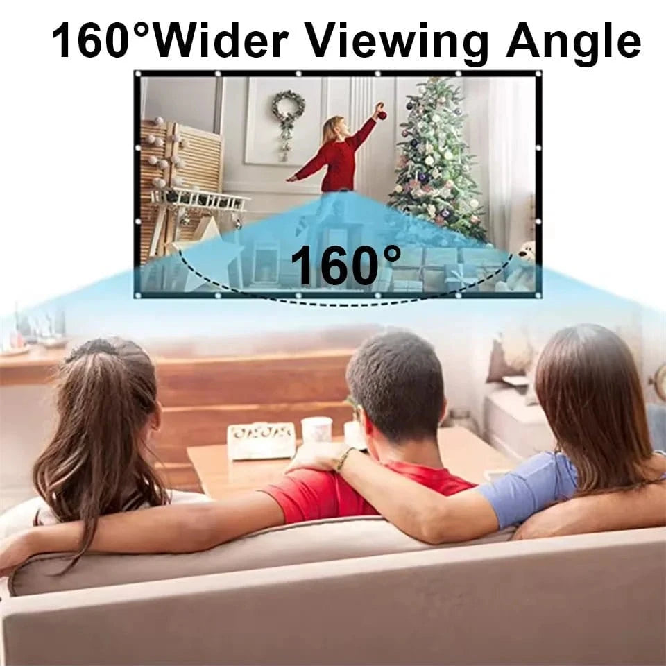 High Brightness Portable Projection Screen Anti - Light Projector Curtain Metal Reflective Cloth Fabric with Black Border& Eyelets - Eleconic