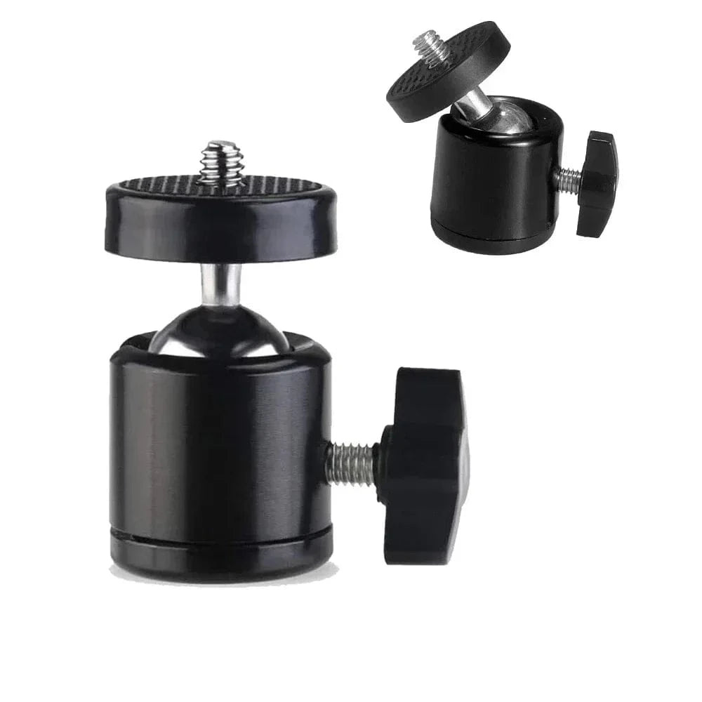 Hot Shoe 1/4 Screw Hole Tripod Mount Camera Head Adapter Ball Head with Lock LED Light Flash Bracket Holder For DSLR DV Cameras - Eleconic