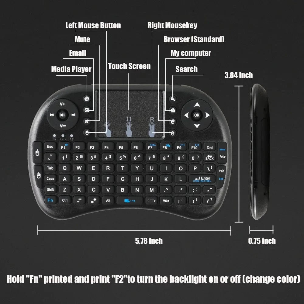 MRSVI I8 2.4G Mini Wireless Keyboard with Touchpad – Air Mouse Remote for Android TV Box, PC & Smart TV - Eleconic