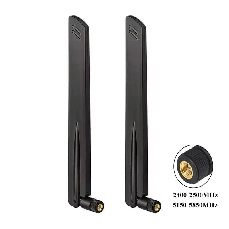 2pcs 4G LTE 5G Antenna 600 - 6000MHz 18dBi High Gain SMA Male for Wireless Network Card Wifi Router High Signal Sensitivity - Eleconic
