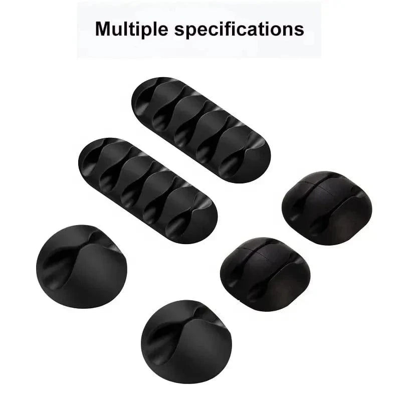 Silicone Cable Organizer Clips – Self - Adhesive USB Cord Winder for Mouse, Keyboard, Headset, iPhone & Huawei - Eleconic