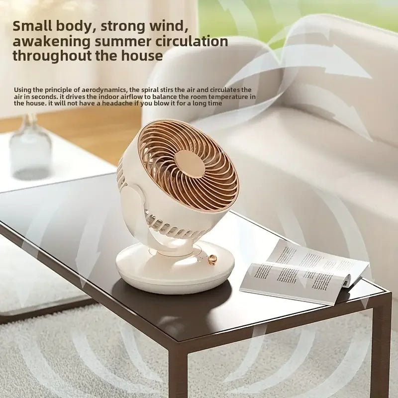 USB Plug in small Desktop Fan 6 inch Table fan 3 Speed 140° Manual Tilt and 120° Auto Oscillation For Home Office Bedroom - Eleconic
