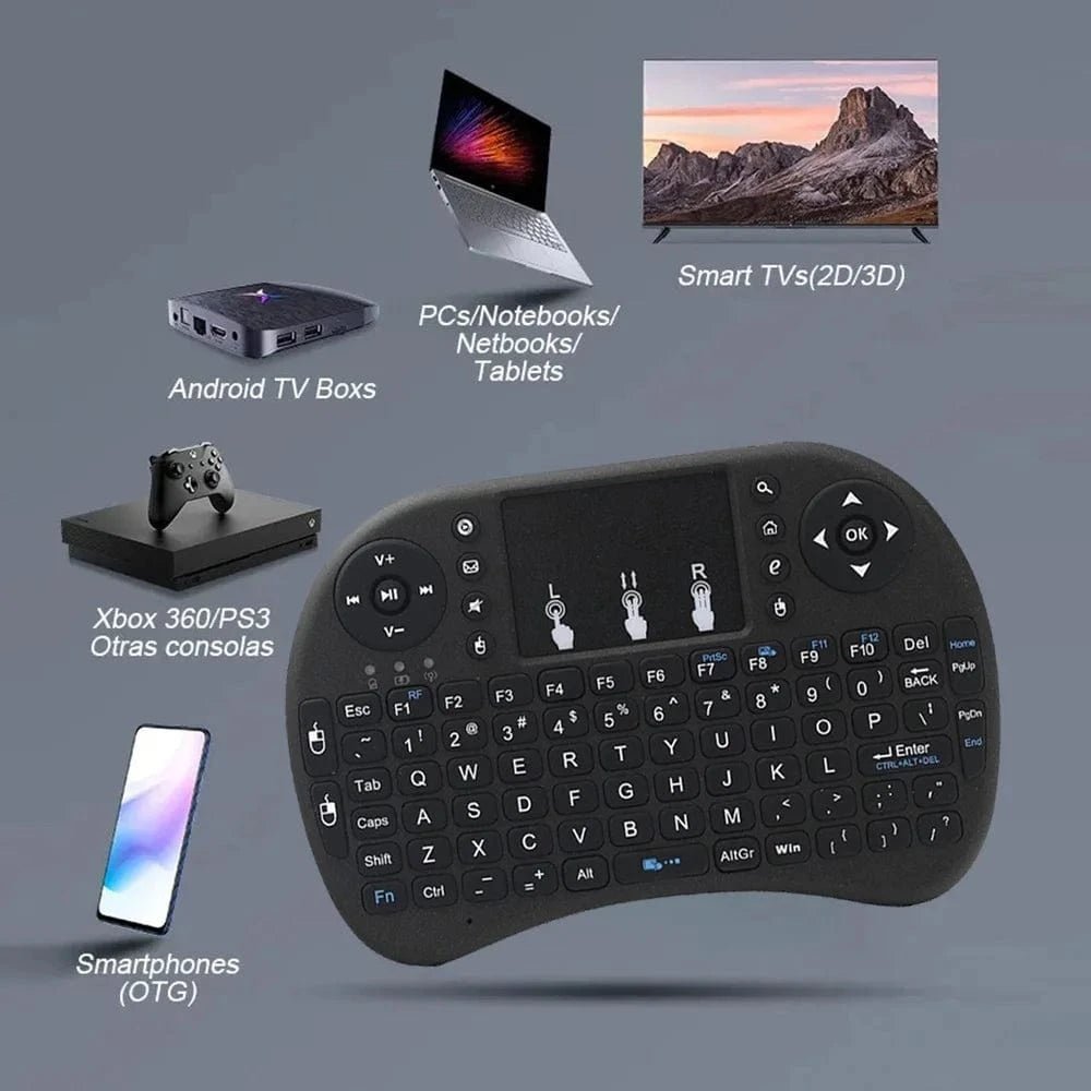 MRSVI I8 2.4G Mini Wireless Keyboard with Touchpad – Air Mouse Remote for Android TV Box, PC & Smart TV - Eleconic