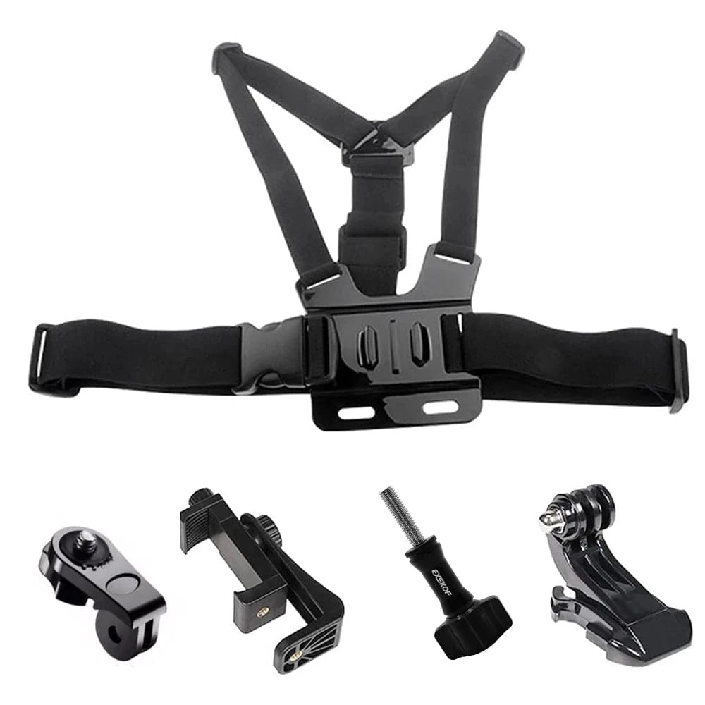 Adjustable Chest Mount Harness Strap For GoPro Hero 13 12 11 10 9 Insta360 SJCAM SJ4000 AKASO DJI Osmo Action Camera Accessories - Eleconic