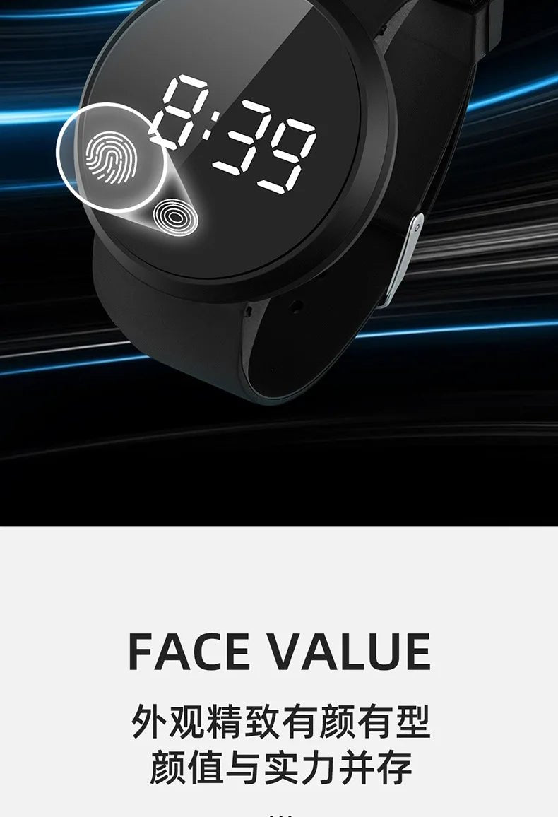 LED touch screen digital watch fashion student trend men and women couple sports LED electronic watch - Eleconic