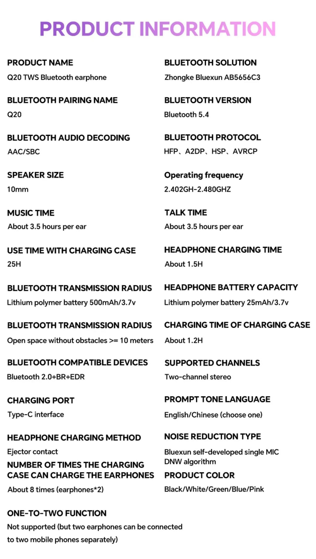 Translation Headphones with Multifunction Touch Screen Smart Wireless Bluetooth Earphone HiFi Audio Quality Business Earbud - Eleconic