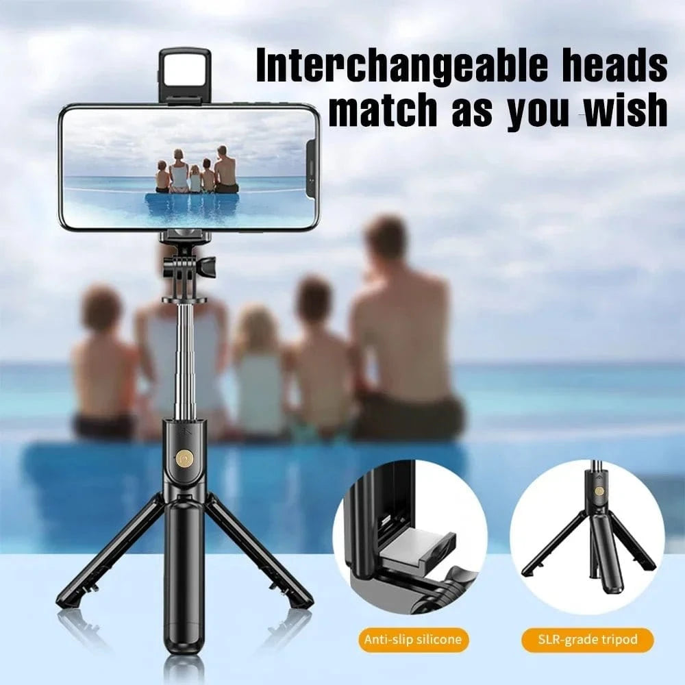 Handheld 360 Degree Flexible Sports Camera Mini Selfie Stick Tripod with Wireless Remote Mobile Phone Monopod Stand - Eleconic