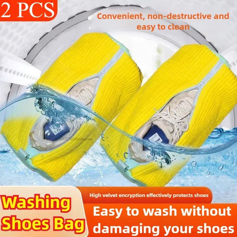 1/2PCS Washing Shoes Bag Cotton Laundry Fluffy Fibers Easily Remove Dirt Washing Bags Anti - Deformation Shoes Clothes Organizer - Eleconic