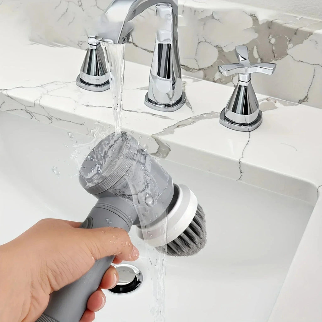 Cordless Electric Spin Scrubber with 6 Replaceable Brush Heads - Eleconic
