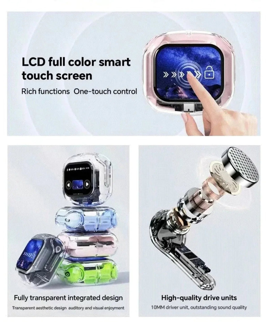 Translation Headphones with Multifunction Touch Screen Smart Wireless Bluetooth Earphone HiFi Audio Quality Business Earbud - Eleconic