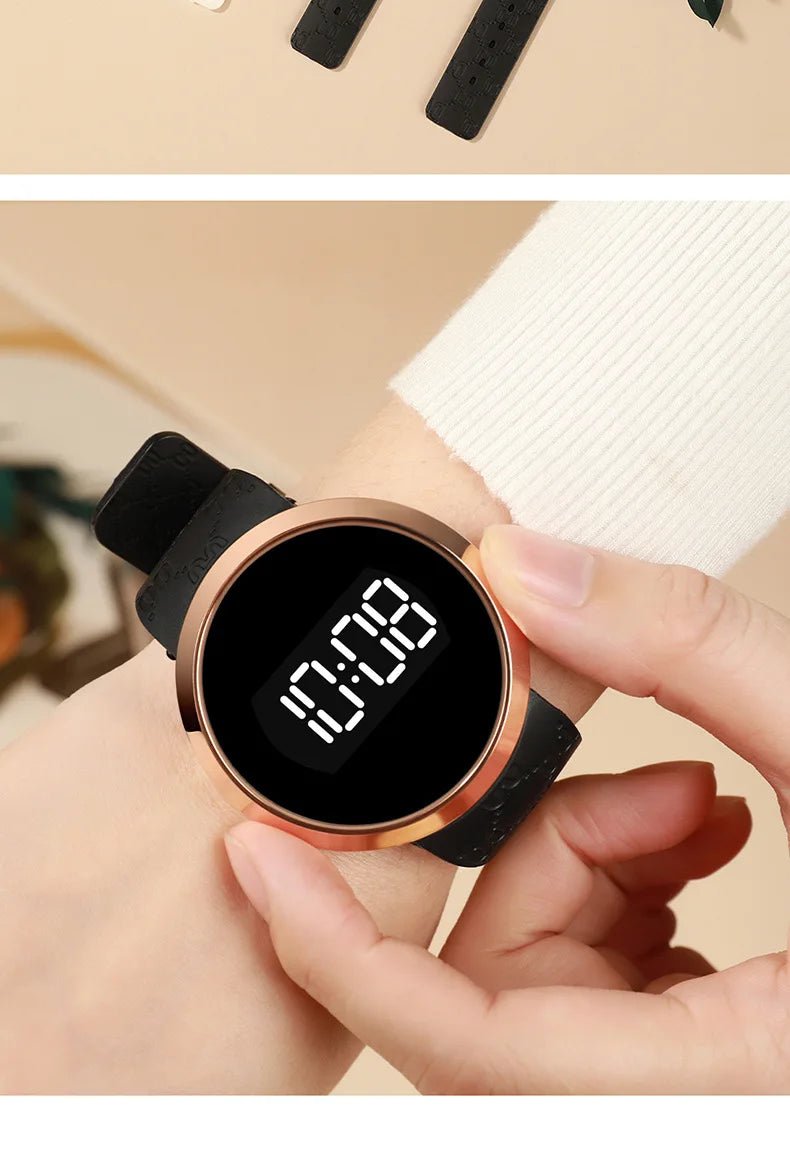 LED touch screen digital watch fashion student trend men and women couple sports LED electronic watch - Eleconic