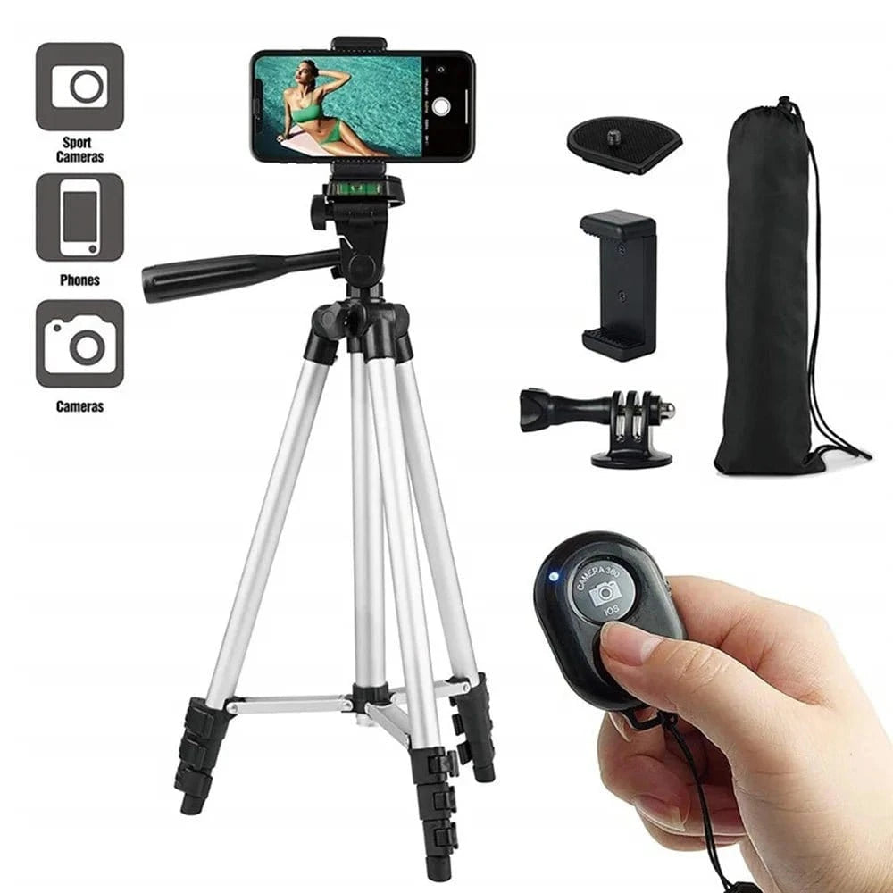 Tripod 100CM For Phone CameraVideo Recording Phone Tripod Stand with Bluetooth Remote Universal Camera Phone Photography Stand - Eleconic