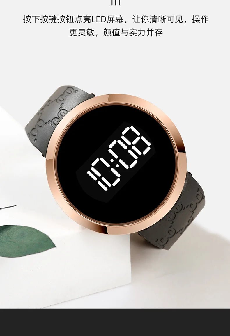 LED touch screen digital watch fashion student trend men and women couple sports LED electronic watch - Eleconic
