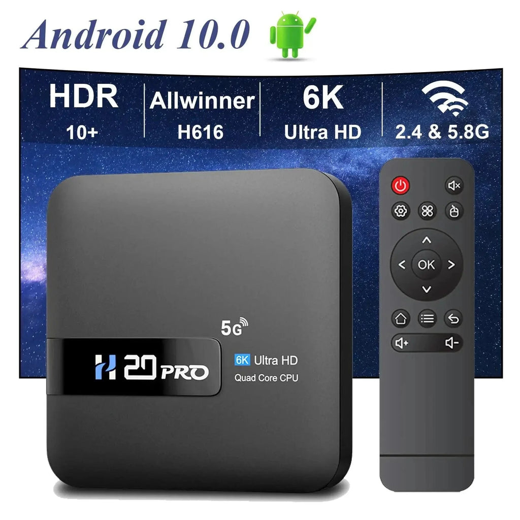 HONGTOP H20PRO Smart TV Box WiFi6 Android 10 6K 4K 3D Media Player TV Box Android 2.4G&5G WIFI Very Fast 1080P Set Top Box - Eleconic