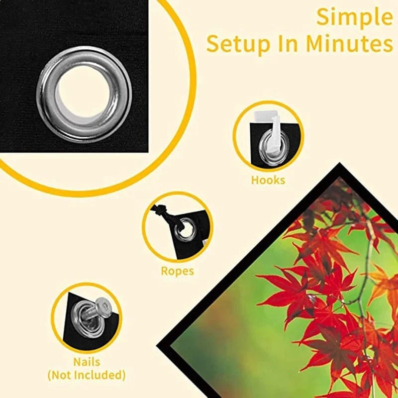 60 72 84 100 120 150 inch Simple Foldable Projection Screen 100inch Curtain 16:9 Outdoor Full HD 2K 4K Projector Screen Curtain - Eleconic